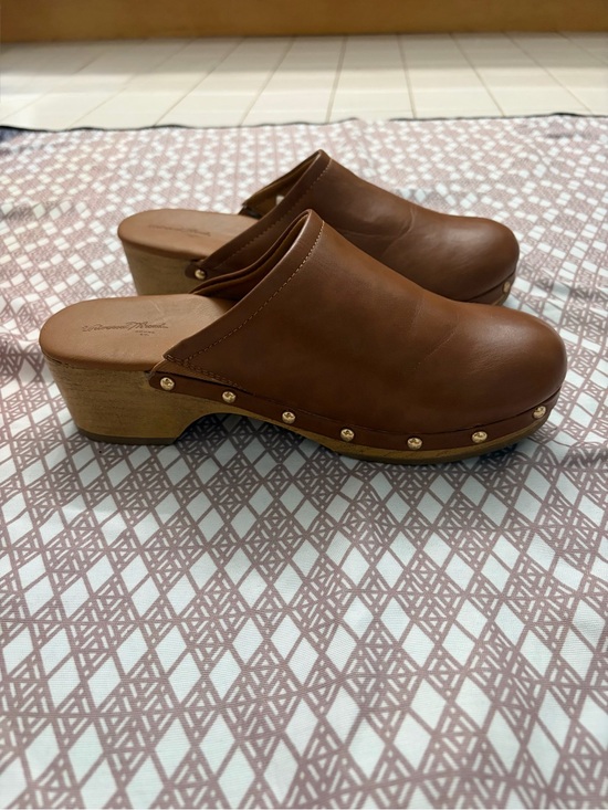 Universal Thread Shoes - Universal Thread Brown Leather Clogs with gold details